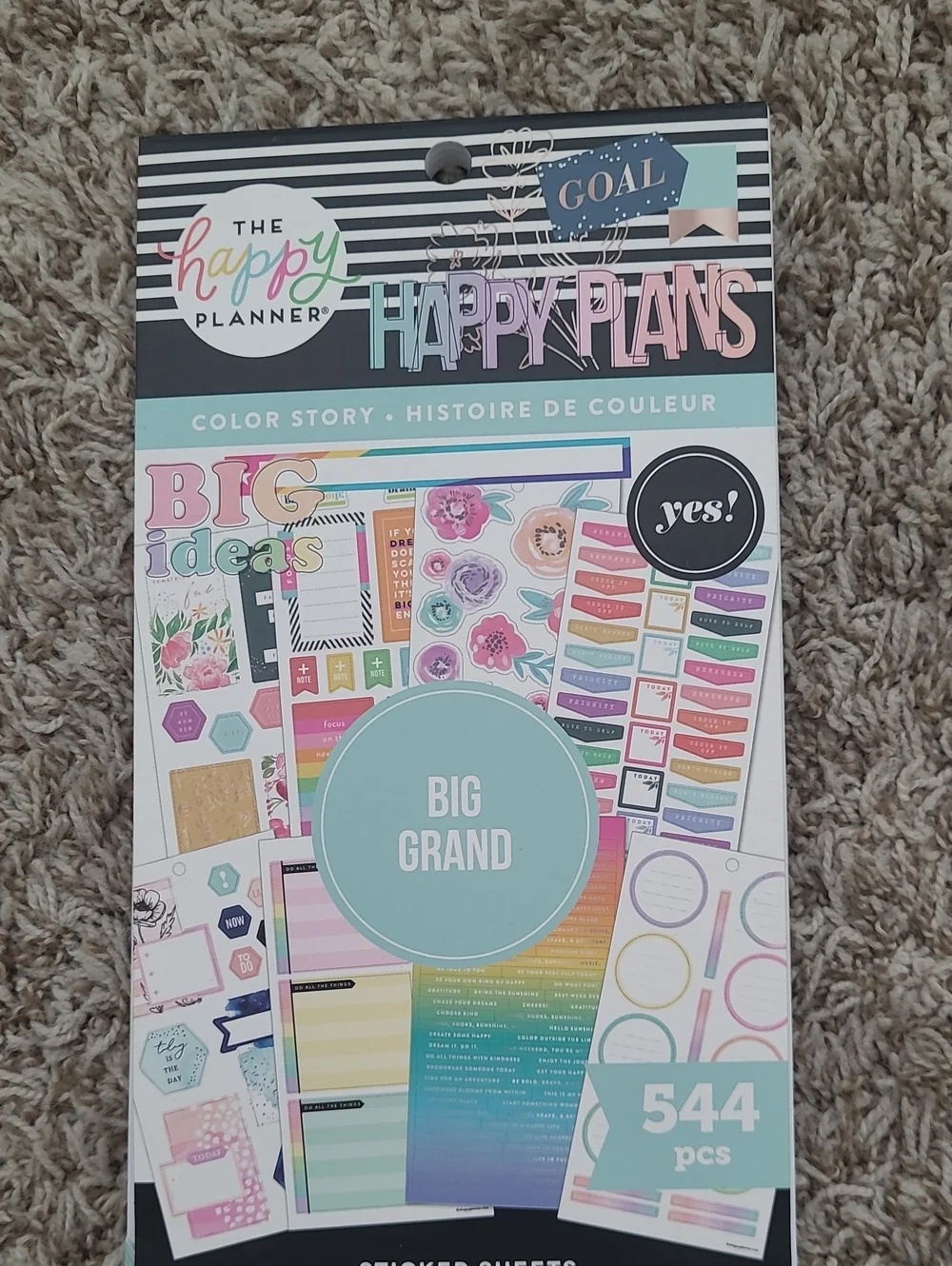 The Happy Planner Big Grand HappyPlane Sticker Pack - Pastel Multi-Color